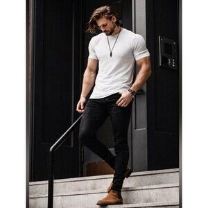 All Saints Cigarette Skinny Black Jeans Button Fly Stretch Men’s 34x31 EUC